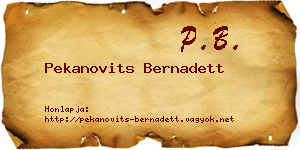 Pekanovits Bernadett névjegykártya